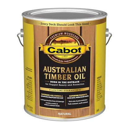 Cabot Australian Timber Oil Wood Stain and Protector, Natural, 1 Gallon - color: Natural, size: Gallon