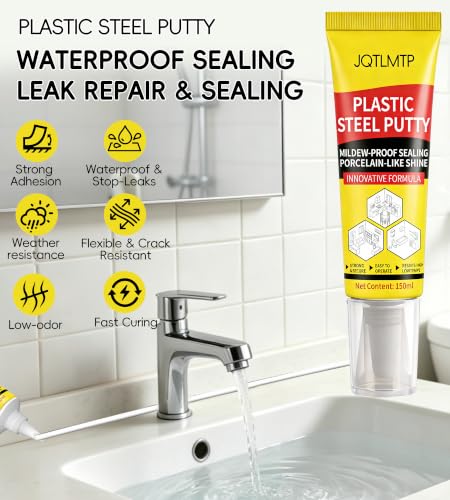 White Silicone Caulk 5.29 Oz, Waterproof Sealant for Home Repair