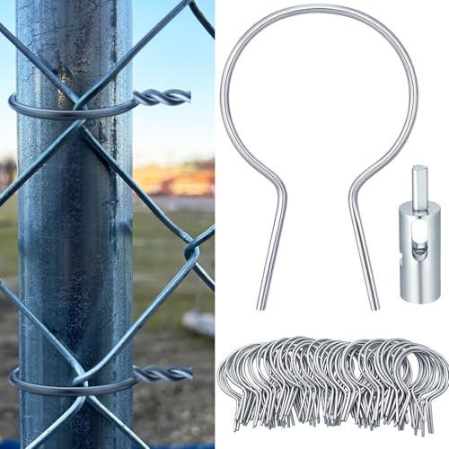Hicarer 200 Pcs 1-5/8''OD Twist Fence Ties 9 Gauge Galvanized Steel, Silver - color: Silver, size: 1-5/8'' OD