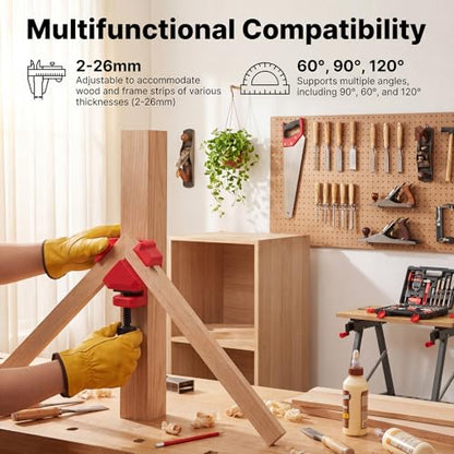 Chumia 4 Pack 60/90/120 Degree Corner Clamps for Woodworking Adjustable