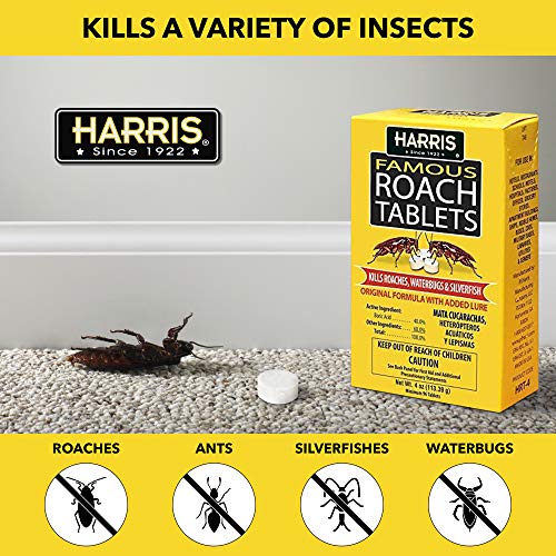Harris Roach Tablets, Boric Acid Roach Killer with Lure for Insects (4oz, 96 Tablets) - size: 4 oz