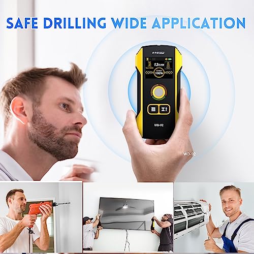 FNIRSI WD-02 6 in 1 Rechargeable Stud Finder Wall Scanner, TFT Display - size: WD02