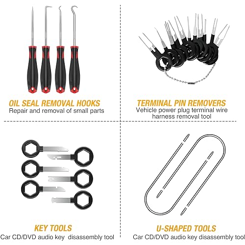 GOOACC 40Pcs Trim Removal Tool Black - color: Black