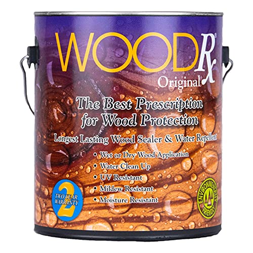 Wood RX Original Formula, Longest Lasting Wood Stain & Sealer, Semi-Transparent 610 Series (1gal. Teak) - color: 1gal. Teak