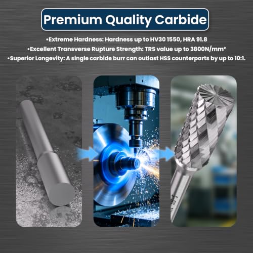 LU&MN SB-5 Tungsten Carbide Burr, 1/2" Head 1/4" Shank, 1 Pc - style: SB-5