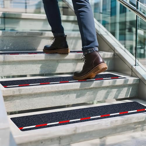 LifeGrip Reflective Anti Slip Stair Treads 6"x28" 10-Pack, Red/White - color: Red/White, size: 6" x 28"