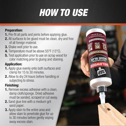 DAP Weldwood Professional Wood Glue, Yellow, 16 oz (7079800481)