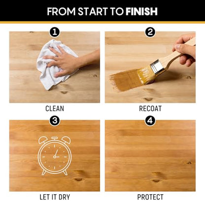 Polyurethane Wood Finish Water Based Polyurethane Clear Gloss Wood Protection Polyurethanes Waterproof Coating, Fast Dry Polyurethanes Sealant, Easy Clean Up 100ml