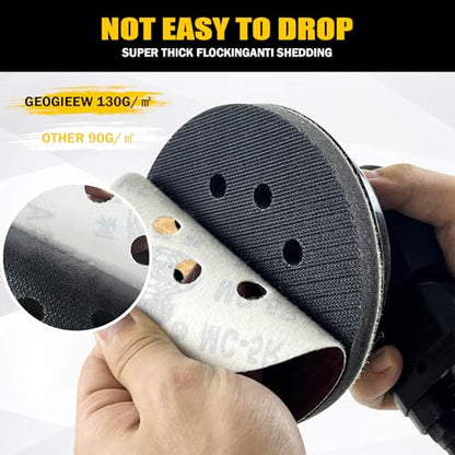 130Pcs 5 Inch 8-Hole Hook&Loop Sanding Discs, 600 Grit Diamond Yellow Sand, Dust-Free/Wear-Resistant, Latex Paper Base (No Fray), 135G Backing for Wood/Metal/Auto, DIY & Pros - style: 5inch-8Hole