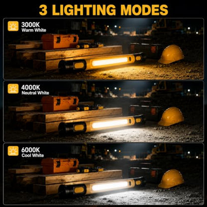 Magnetic Work Light, 3 Color Modes & 3000LM Ultra Bright Under Hood Lights