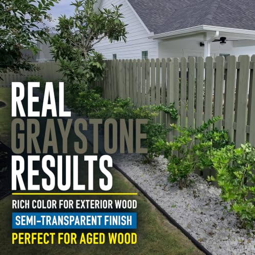 Wood Defender Semi-Transparent Fence Stain and Seal, Graystone, 5-Gallon - color: Graystone, size: 5 Gallon