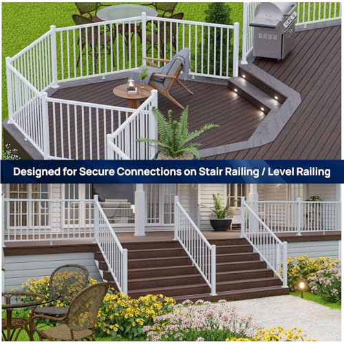 Egadis White Aluminum Adjustable Railing Bracket Connector with Drill Bit - color: The Bracket-Adjustable with Drill