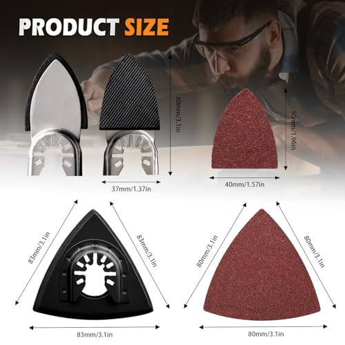 208Pcs Oscillating Tool Sanding Pads Kit for Tight Spaces, Woodworking &DIY - size: 208pcs multitool sanding pads