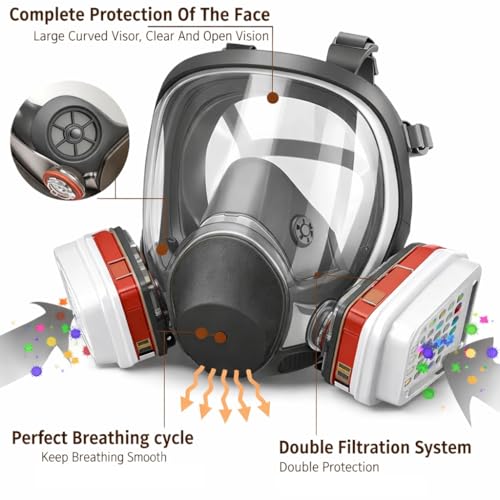 Avenor Full Face Mask with Replaceable Filters for DIY Painting & Cleaning
