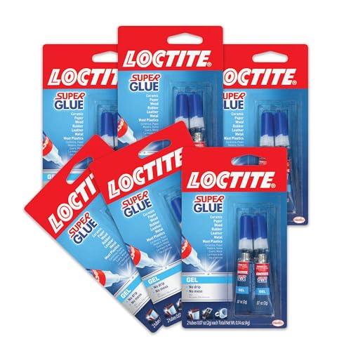 Loctite Super Glue Gel, Clear, 0.14 fl oz Tube, 6 Pack - Superglue for Plastic, Wood, Metal, Crafts & Repair, Cyanoacrylate Adhesive Instant Glue, Quick Dry - size: 6 Pack