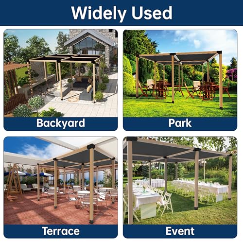 Pergola Bracket Kit 4x4, 1pcs 5-Way Corner Bracket and 1 Base, Used as The Middle Support of Large Awnings, for Connecting The Extended Pavilion Wood Beams of The Gazebo and Wood Stand Sheds - size: 4x4 Extension Middle 1pc + Base 1pc