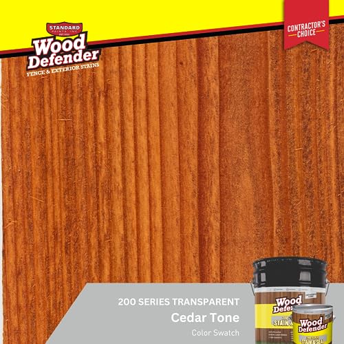 Wood Defender 200 Series Stain and Seal, Cedar Tone, 1-Gallon - color: Cedar Tone, size: 1 Gallon