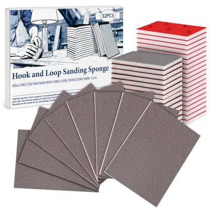 32 PCS 800 Grit Sanding Sponge, Soft and Flexible Sandpaper Block - style: 32Pcs 800Grit