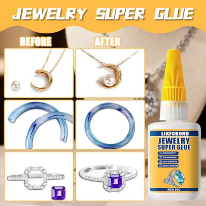 Jewelry Glue 30g Clear, Elastic String Adhesive Kit, Super Glue - style: Jewelry