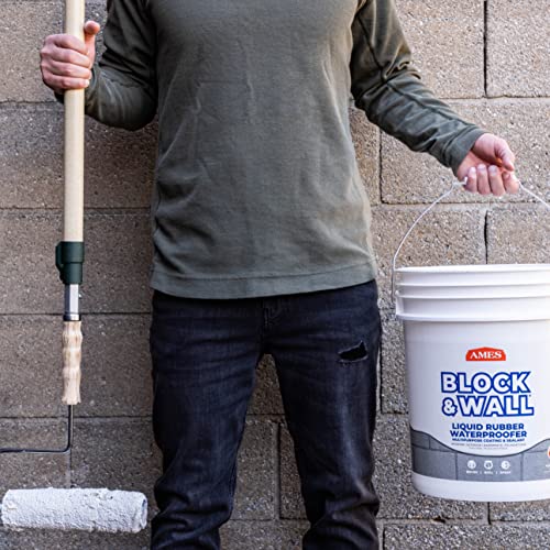 Ames Block & Wall™ Liquid Rubber Waterproofer,5 Gal, White - size: 5 Gallons
