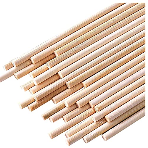 HOPELF 200PCS Dowel Rods Wood Sticks Wooden Dowel Rods - 1/8 x 12 Inch Bamboo Sticks - for Crafts，Hardwood Dowel Rod Assortment，Wooden Rod Sticks Doweling Rods， Cake Dowels and DIYers. - size: 1/8" x 12"