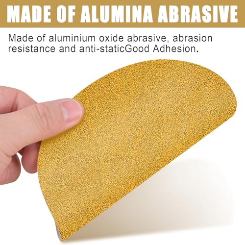 6-Inch No-Hole Hook and Loop Gold Sanding Discs 60-Grit, 100 Pack - size: 60 Grit