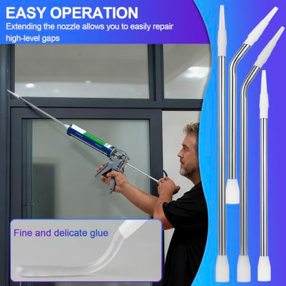 4 Pcs Handmade Stainless Steel Caulk Nozzle Extender 290-375mm