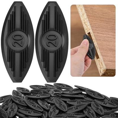 120 Pcs Plastic Joining Biscuits, Black Self Clamping Plate Joiner Biscuit - color: 120 Pcs