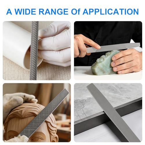 Metal File Set, 3-Piece 8 Inch Flat, Round & Half-Round Files