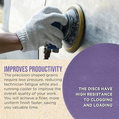 Dura-Gold Premium 220 Grit 6" Purple Film Ceramic Sanding Discs, Box of 50 - style: 220 Grit