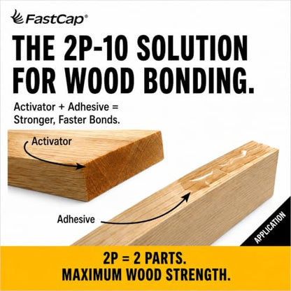 FastCap 2P-10 Professional 2 Oz Thick Super Glue Adhesive Bottles, 6-Pack