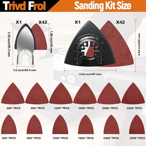Trivd Frol 121 PCS Oscillating Saw Blades, Multitool Blades with Sandpaper