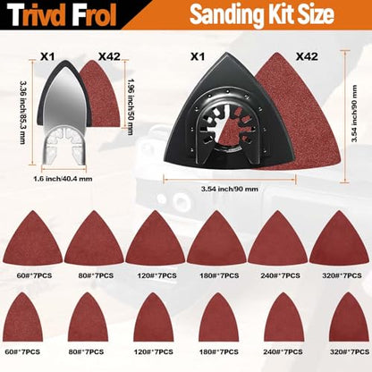 Trivd Frol 121 PCS Oscillating Saw Blades, Multitool Blades with Sandpaper