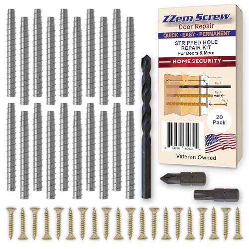 20-Pack #9 x 3 inch Permanent Stripped Door Hinge Screw Hole Repair Kit - size: 20 Pack