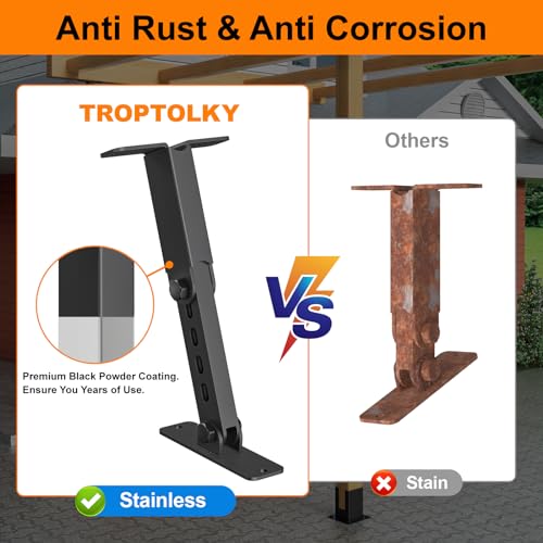 Heavy Duty Roof Riser Brackets Kit, 3 PCS Adjustable Angle Pergola Brackets - color: A, size: 3pcs