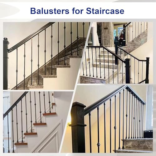 Sidasu 10-Pack Wrought Iron Balusters Knuckle Design - size: 10 pack, style: Knuckle Baluster