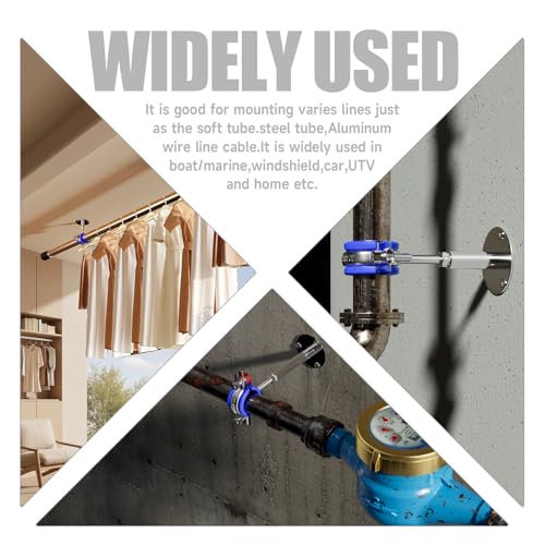 2 Pack Wall Mount Ceiling Mount Pipe Supports Suitable for OD Pipe 32-34mm Adjustable Height 100-200mm Adjustable Pipe Strap Clamp with Screws Stainless Steel - color: Adjustable Height 100-200mm, style: 32mm