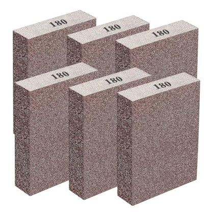 6Pcs Sanding Sponge 180 Grit Fine Blocks for Pot Brush Pan Brush Metal Sanding Wood Sanding Washable&Reusable N-G-001-180 - size: 180 Grit