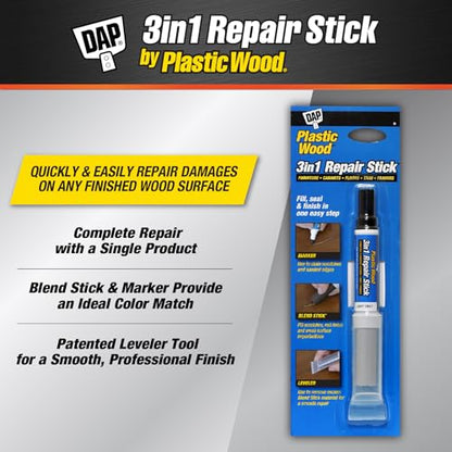 DAP Plastic Wood 3 in 1 Repair Stick, Light Gray (7079804091)