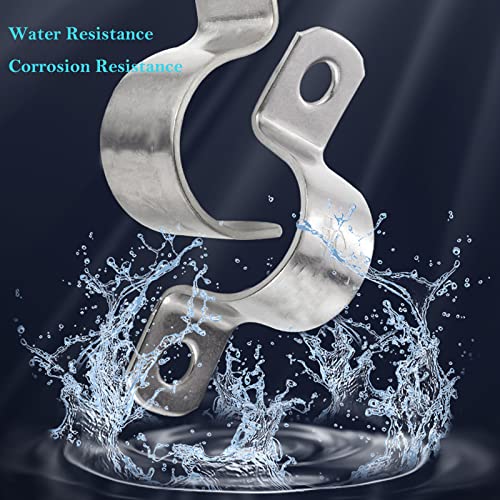 AKIHISA 1 Inch Heavy Duty 2 Hole U-Tube Strap Clamp,10 Pcs Stainless Steel-304 Rigid U-Bracket Pipe Strap Clamp,Wire Pipe Clip Fastener(ID 25mm) - size: 0.98in/25mm 10Pack