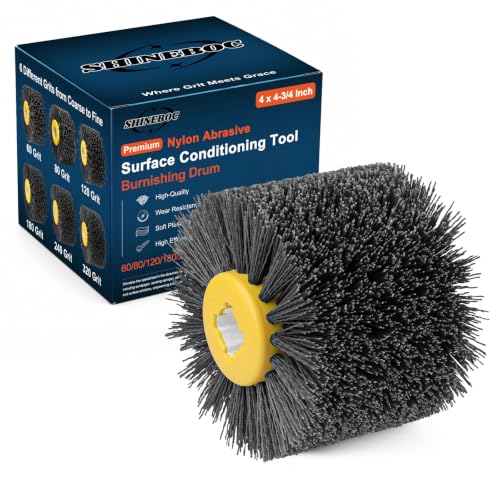 Shinboc 4.7x4 Inch Surface Conditioning Tool, 320 Grit Nylon Drawing Wheel - style: 320 Grit