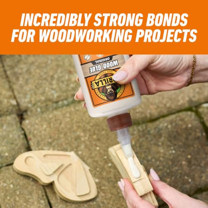 Gorilla Wood Glue, Water Resistant, Natural Color, 4 oz Bottle, 2-Pack - style: Original