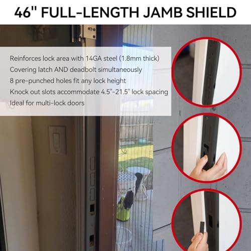 Door Frame Reinforcement Kit, Anti Kick Strike in Door Security, Black - size: 5 PCS Black