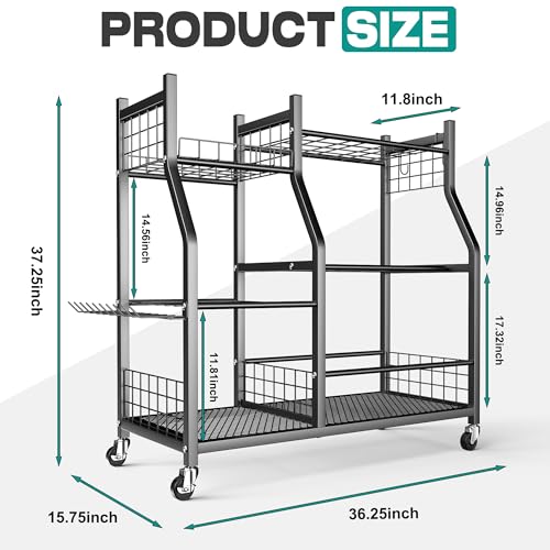 EVERHANGER Garden Tool Organizer Stand, Garage Tool Storage Organization - size: Large
