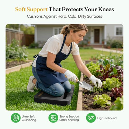 Grenebo 2-Pack Kneeling Pads, Extra Thick, 17.3 x 11 x 1.6 in, Black Green - color: Black Green