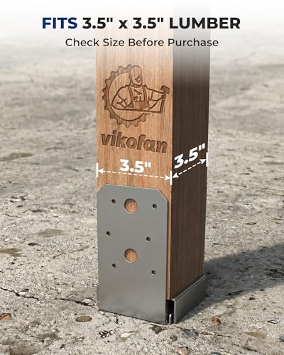 4 PCS 4x4 Post Base Brackets for Deck Pergola Gazebo