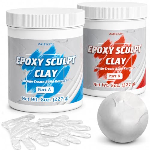 1 lb White Epoxy Putty Sculpt Clay, 2 Part Self Hardening Modeling Clay - size: 1 Pound