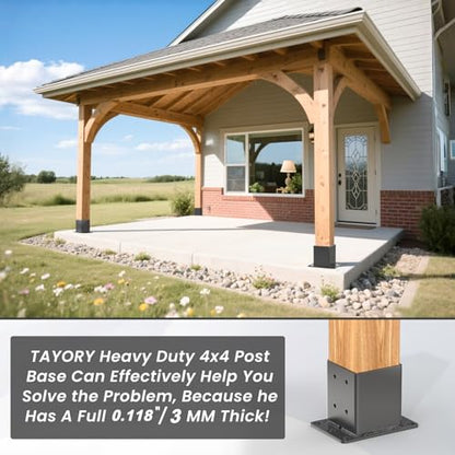 4x4 Post Base 2 Pcs, 12 Gauge 4x4 Post Bracket - size: 4x4