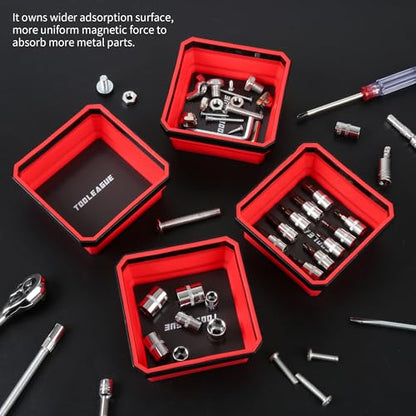 4Pcs Collapsible Magnetic Parts Tray Set with 15Lb Magnetic Pickup Pen - size: 4pcs