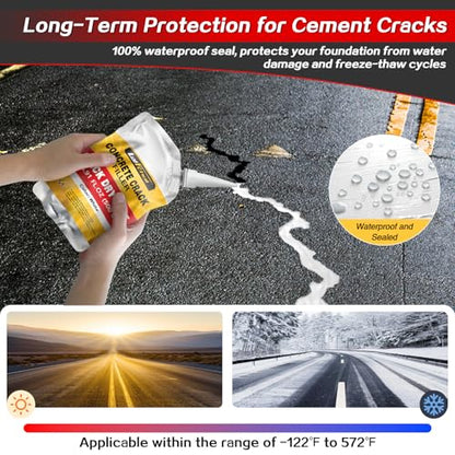 Concrete Crack Filler, Cement Crack Filler, Fast-Drying Crack Filler, Self-Leveling Caulking Sealan Effectively Repairs Cracks in Driveways, Sidewalks, Patios, and Window Sills (5 Pack - 5.5LB) - style: 5 Pack - 5.5LB